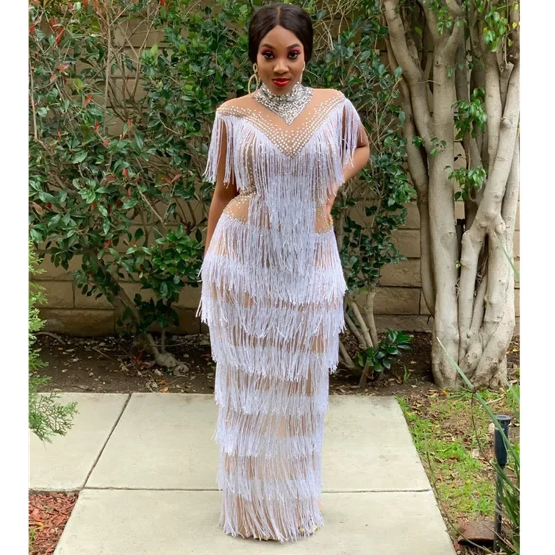 Celebrity Event Dress Host Evening Party Tassel Rhinestone Dress Transparent Fringe Dance Costume Singer Stage Performance Wear
Celebrity Event Dress Host Evening Party Tassel Rhinestone Dress Transparent Fringe Dance Costume Singer Stage Performance Wear