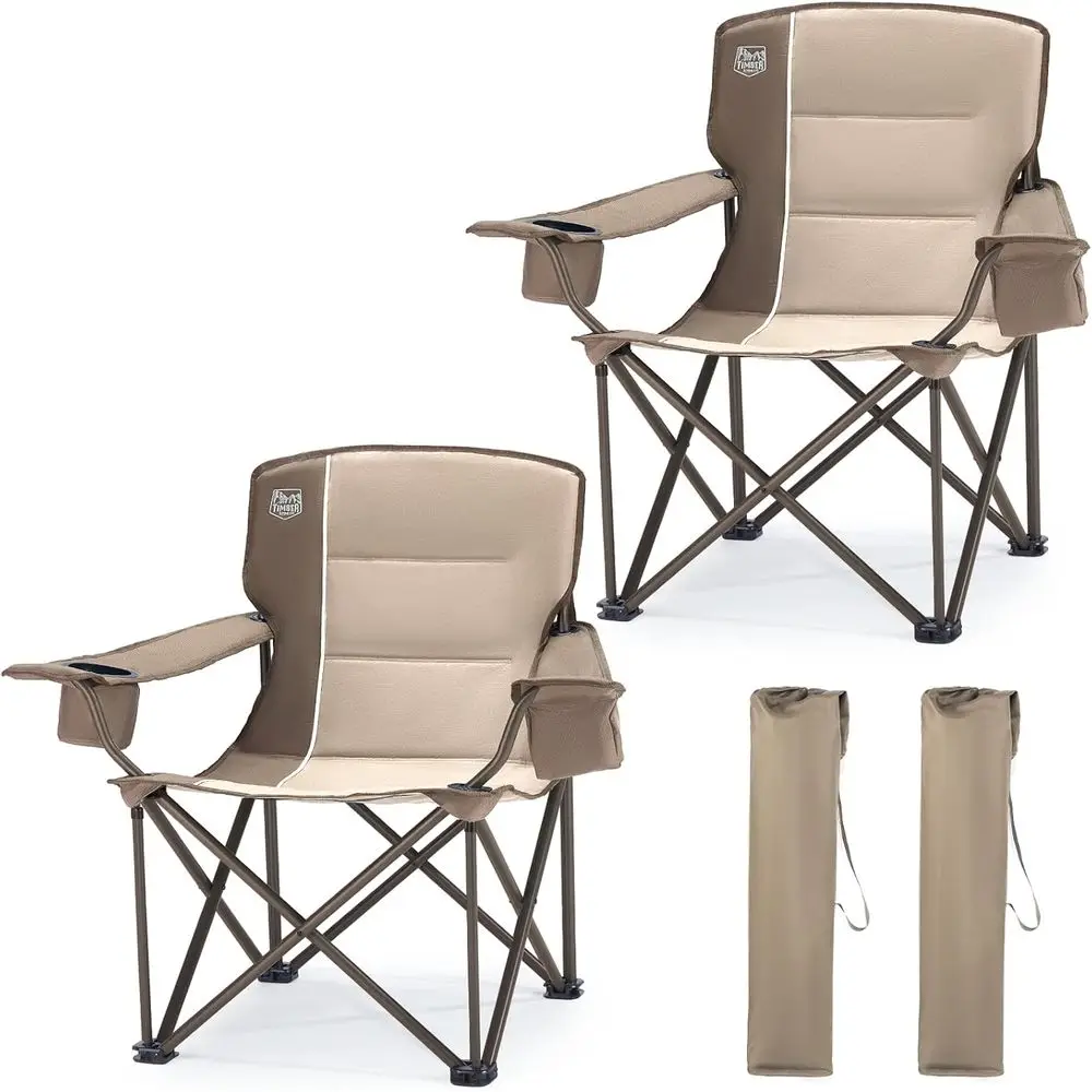 Oversized olding Camping Chair or Adults, Support 550 LBS Heavy Duty with Cup Holder Side ket or Camp, Lawn, Picnic, Tan, 2 Pack
Oversized olding Camping Chair or Adults, Support 550 LBS Heavy Duty with Cup Holder Side ket or Camp, Lawn, Picnic, Tan, 2 Pack