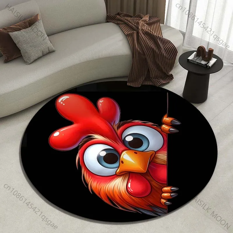 Multiple sizes Cartoon rooster peeking, black background Print Round Carpet Living Room Bedroom Table Chair Sofa Decor Carpet
Multiple sizes Cartoon rooster peeking, black background Print Round Carpet Living Room Bedroom Table Chair Sofa Decor Carpet