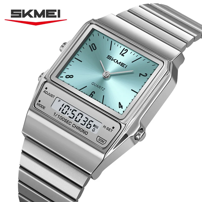 SKMEI 2632 Square Dual Display Watch for Men Women's Electronic Waterproof Chrono Mens Wristwatches Shockproof Quartz Watches
SKMEI 2632 Square Dual Display Watch for Men Women's Electronic Waterproof Chrono Mens Wristwatches Shockproof Quartz Watches