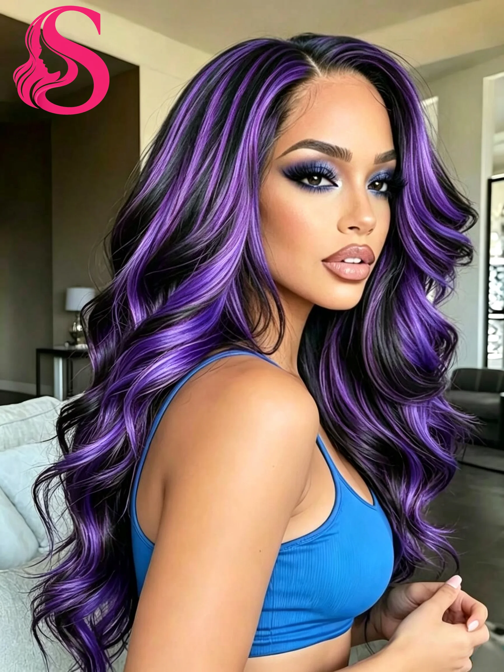 Smilegirl 200% Density 1B/Purple Ombre Highlight HD Lace Frontal Wigs Human Hair 30 36 Inch Body Wave Dark Purple Highlight Wig Human Hair Colored Wig
Smilegirl 200% Density 1B/Purple Ombre Highlight HD Lace Frontal Wigs Human Hair 30 36 Inch Body Wave Dark Purple Highlight Wig Human Hair Colored Wig