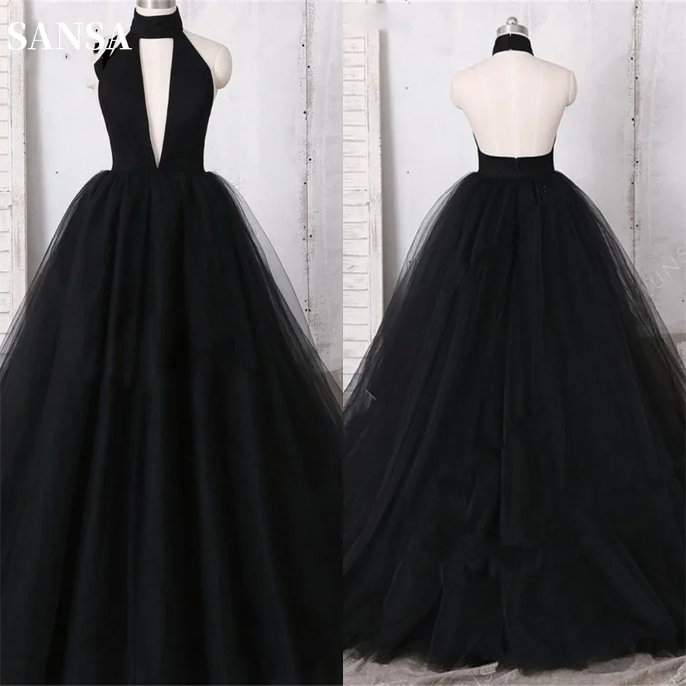 Sansa Black Halter Neck Prom Dresses Sexy Open Back فساتين الحفلات Elegant Deep V-neck Vestidos De Noche A-line فساتين السهرة
Sansa Black Halter Neck Prom Dresses Sexy Open Back فساتين الحفلات Elegant Deep V-neck Vestidos De Noche A-line فساتين السهرة