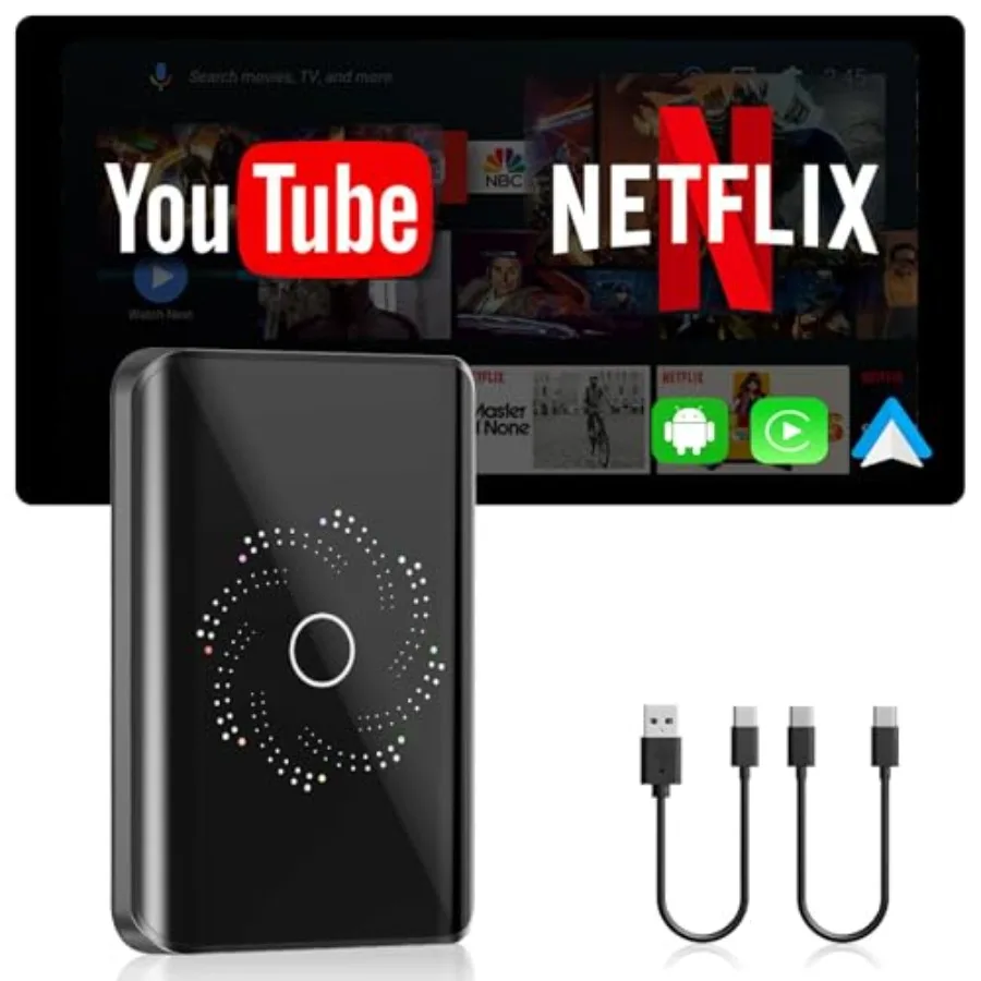 Wireless CarPlay Android Auto adapter for factory systems: dual-band WiFi Bluetooth 5.4 4K video Android 13.0 4GB RAM+32GB ROM
Wireless CarPlay Android Auto adapter for factory systems: dual-band WiFi Bluetooth 5.4 4K video Android 13.0 4GB RAM+32GB ROM