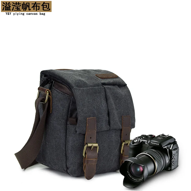 Canvas with Crazy Horse Leather Camera Bag Oblique Span Camera Case Micro Single Multifunctional Retro Camera Bag Stylish Simple
Canvas with Crazy Horse Leather Camera Bag Oblique Span Camera Case Micro Single Multifunctional Retro Camera Bag Stylish Simple