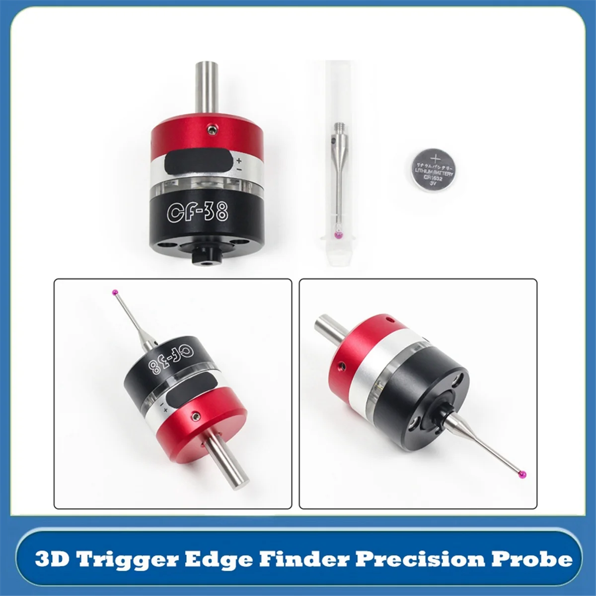 CNC Anti-Roll 3D Touch Probe Edge Finder to Find the Center Desktop CNC Probe 3D Touch Probe Three-Coordinate CF-38
CNC Anti-Roll 3D Touch Probe Edge Finder to Find the Center Desktop CNC Probe 3D Touch Probe Three-Coordinate CF-38