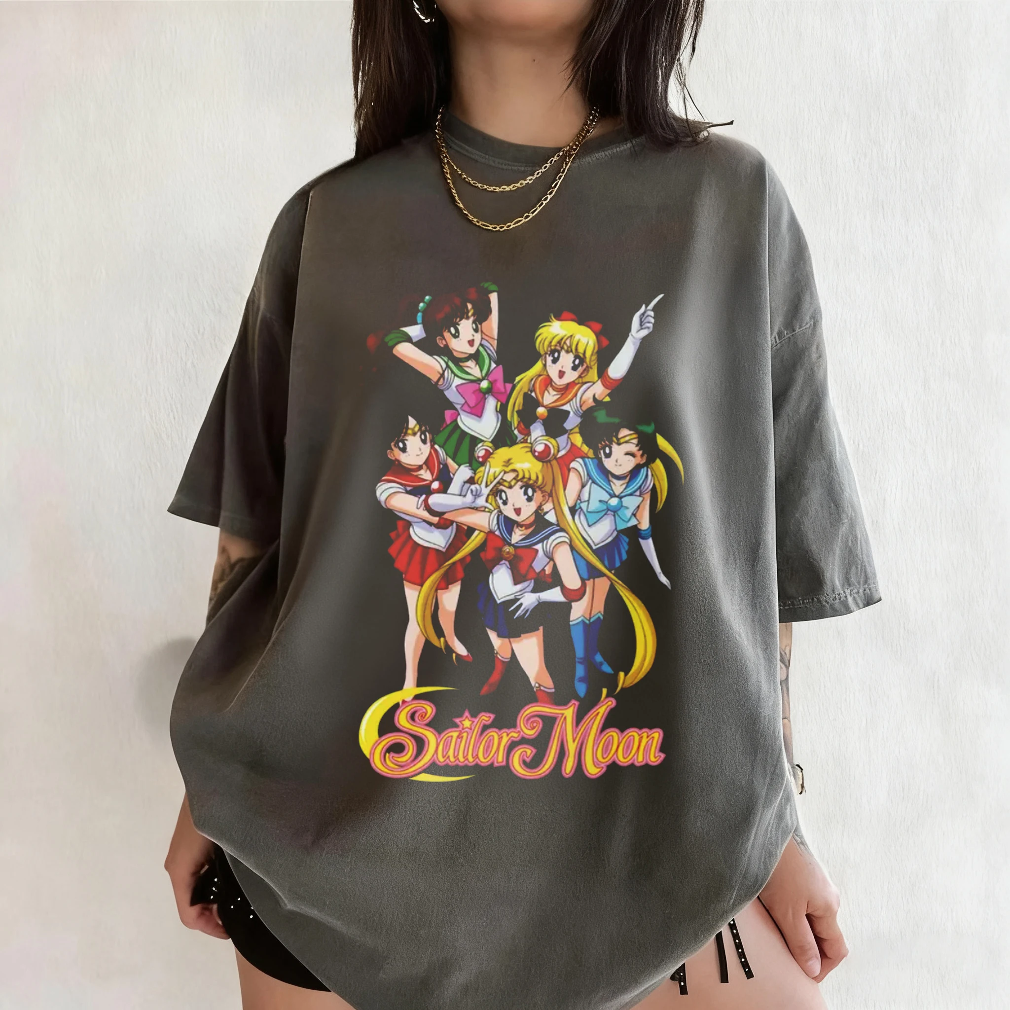 Anime "Sailor Moon" Retro Pattern Summer Cotton T-shirt for Both Men and Women, Street Casual Trendy Short-sleeved Design
Anime "Sailor Moon" Retro Pattern Summer Cotton T-shirt for Both Men and Women, Street Casual Trendy Short-sleeved Design