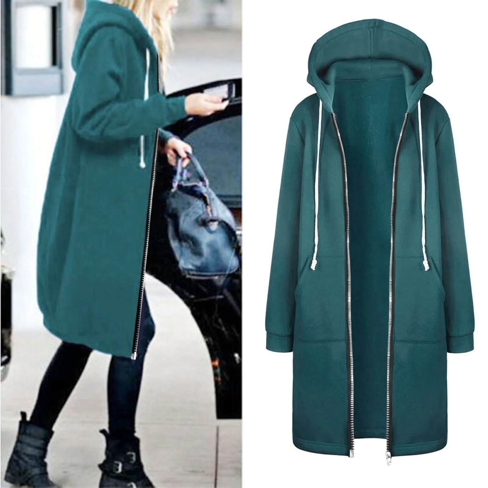 Women Warm Jacket 2024 New Women's Long Sleeve Hooded Sweatshirt Fashionable Coat Fall Winter Solid Color Jackets For Lady
Women Warm Jacket 2024 New Women's Long Sleeve Hooded Sweatshirt Fashionable Coat Fall Winter Solid Color Jackets For Lady