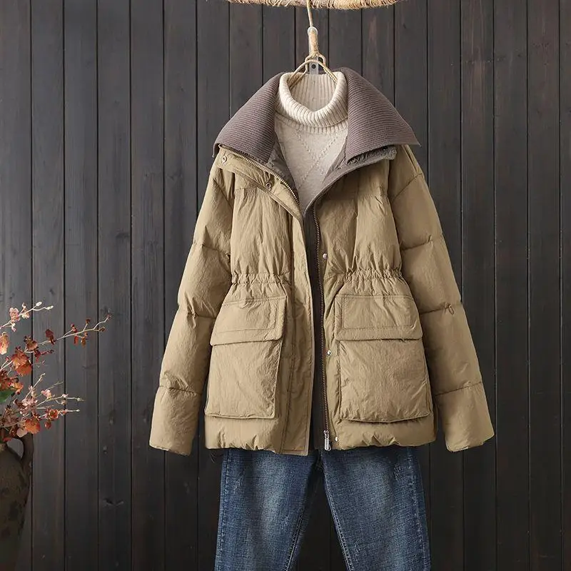 Faionable White Du down Jaet Women's Loose Long Knitted Collar Winter Coat Korean Sle Commute Wind Regular Sve
Faionable White Du down Jaet Women's Loose Long Knitted Collar Winter Coat Korean Sle Commute Wind Regular Sve