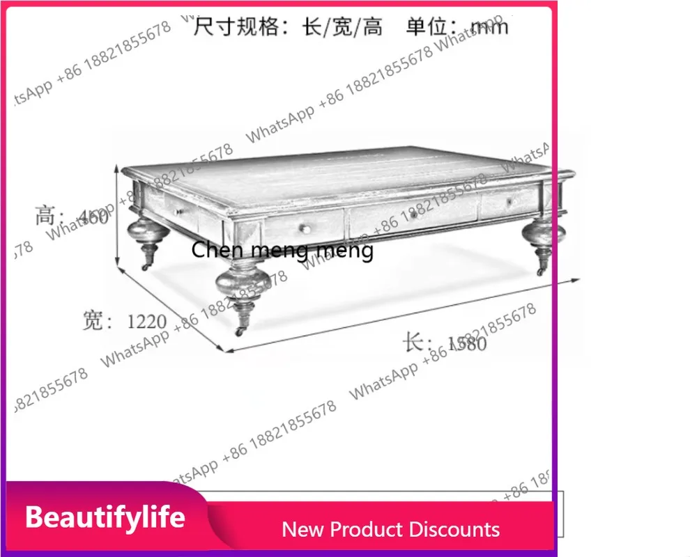 a38 French American solid wood retro living room coffee table black rectangular coffee table villa
a38 French American solid wood retro living room coffee table black rectangular coffee table villa