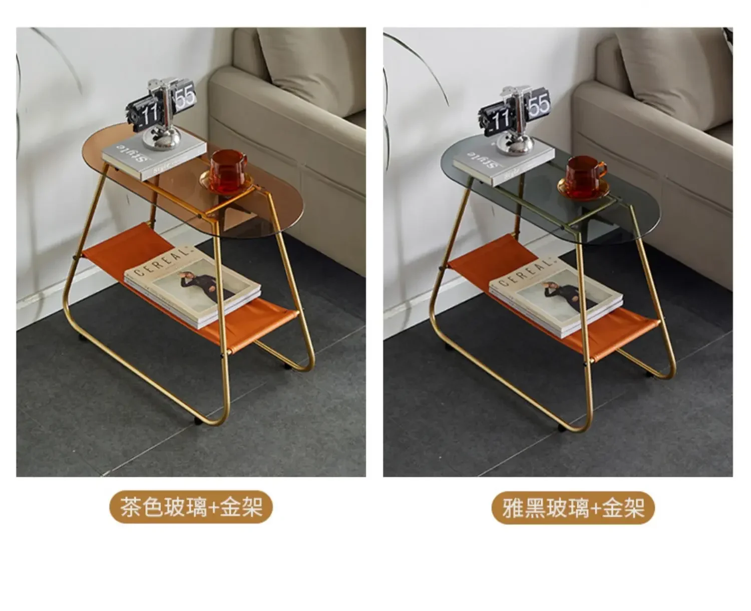 Light Luxury Glass Storage Side Table Light Luxury Glass Storage Side Table