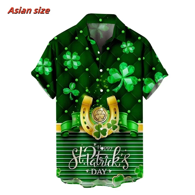 St. Patrick's Day Pattern Hawaiian Shirt For Men Clover Green Hat 3D Printed Short Sleeves Casual Lapel Aloha Shirts Blouses
St. Patrick's Day Pattern Hawaiian Shirt For Men Clover Green Hat 3D Printed Short Sleeves Casual Lapel Aloha Shirts Blouses