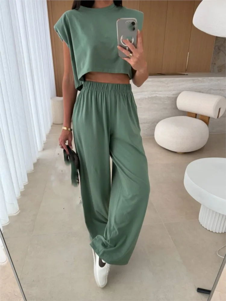 Fashion Suits For Women's Summer New Sleeveless Tops For Trousers Two-piece Elegant Casual Party Holiday Two Piece Outfits Woman
Fashion Suits For Women's Summer New Sleeveless Tops For Trousers Two-piece Elegant Casual Party Holiday Two Piece Outfits Woman
