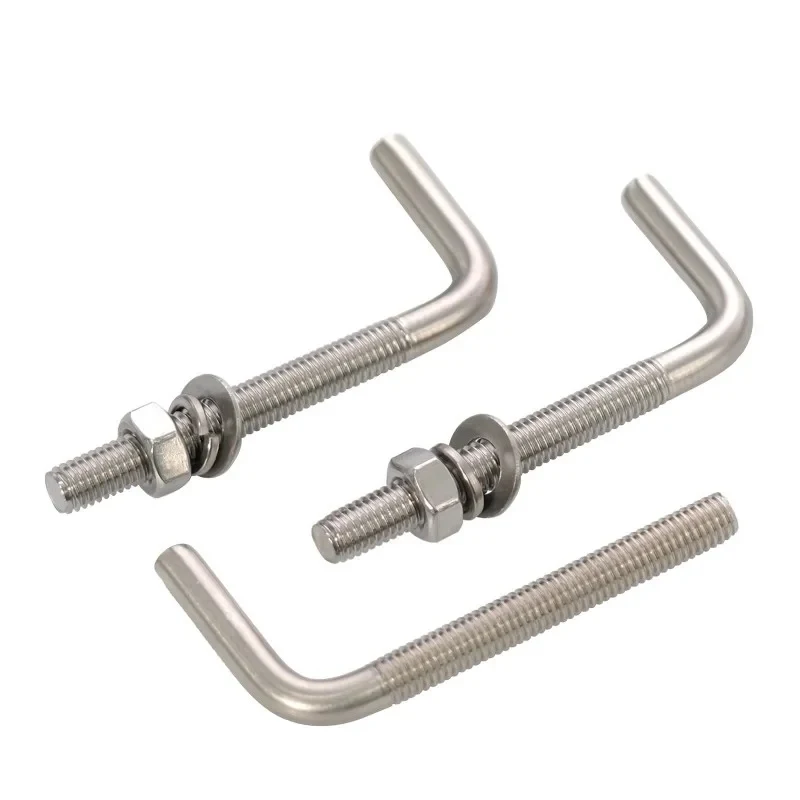 304 Stainless Steel L-Bolt Set M4 M5 M6 M8 M10 M12 / Heavy Duty Right Angle Anchor Screws with Hex Nuts & Flat Washers
304 Stainless Steel L-Bolt Set M4 M5 M6 M8 M10 M12 / Heavy Duty Right Angle Anchor Screws with Hex Nuts & Flat Washers