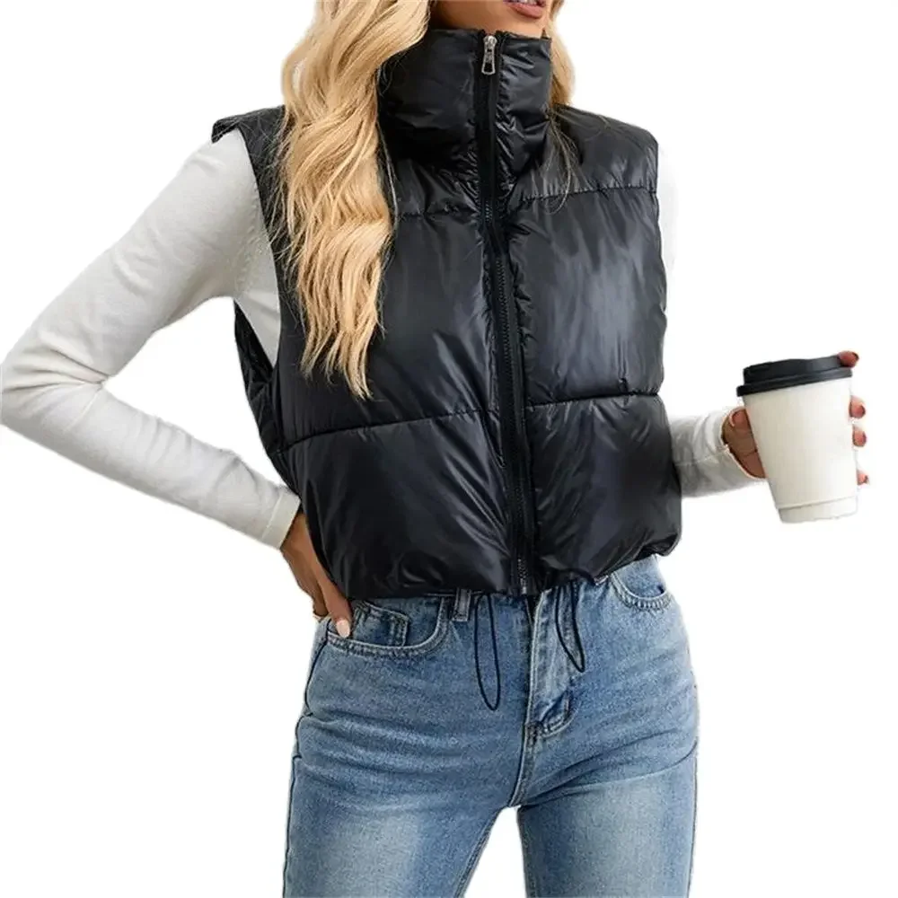 Pop 2024 Autumn And Winter New European And American Style Fashion Short Solid Color Down Cotton Vest Slim High Collar Loose Ves
Pop 2024 Autumn And Winter New European And American Style Fashion Short Solid Color Down Cotton Vest Slim High Collar Loose Ves
