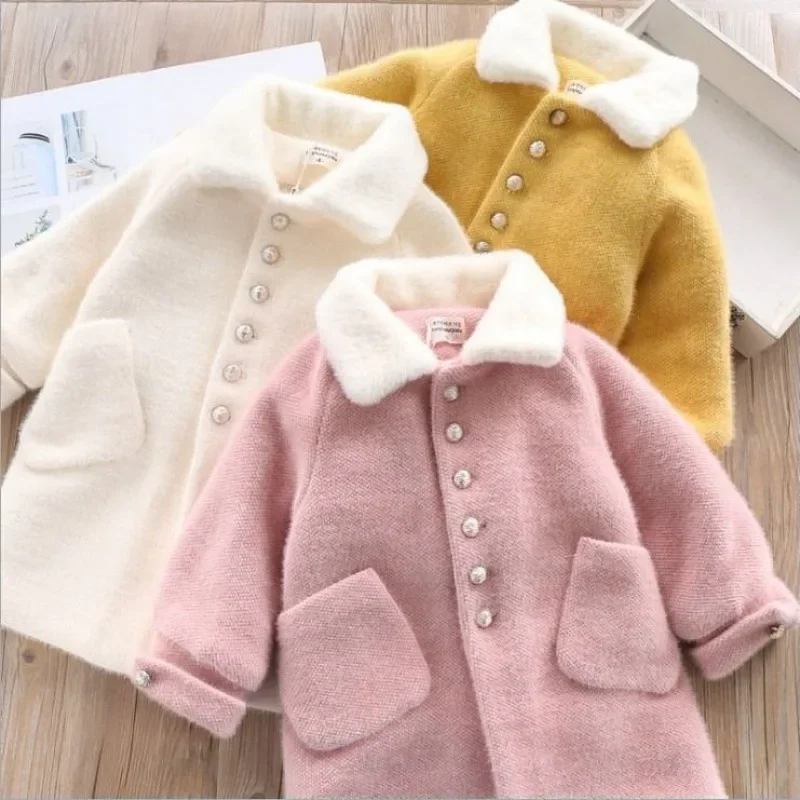 Imitation Mink Velvet Long Coat Girls Autumn Winter Warm Loose Wool Blends Jacket Kids Korean Fashion Fleece Overcoat
Imitation Mink Velvet Long Coat Girls Autumn Winter Warm Loose Wool Blends Jacket Kids Korean Fashion Fleece Overcoat