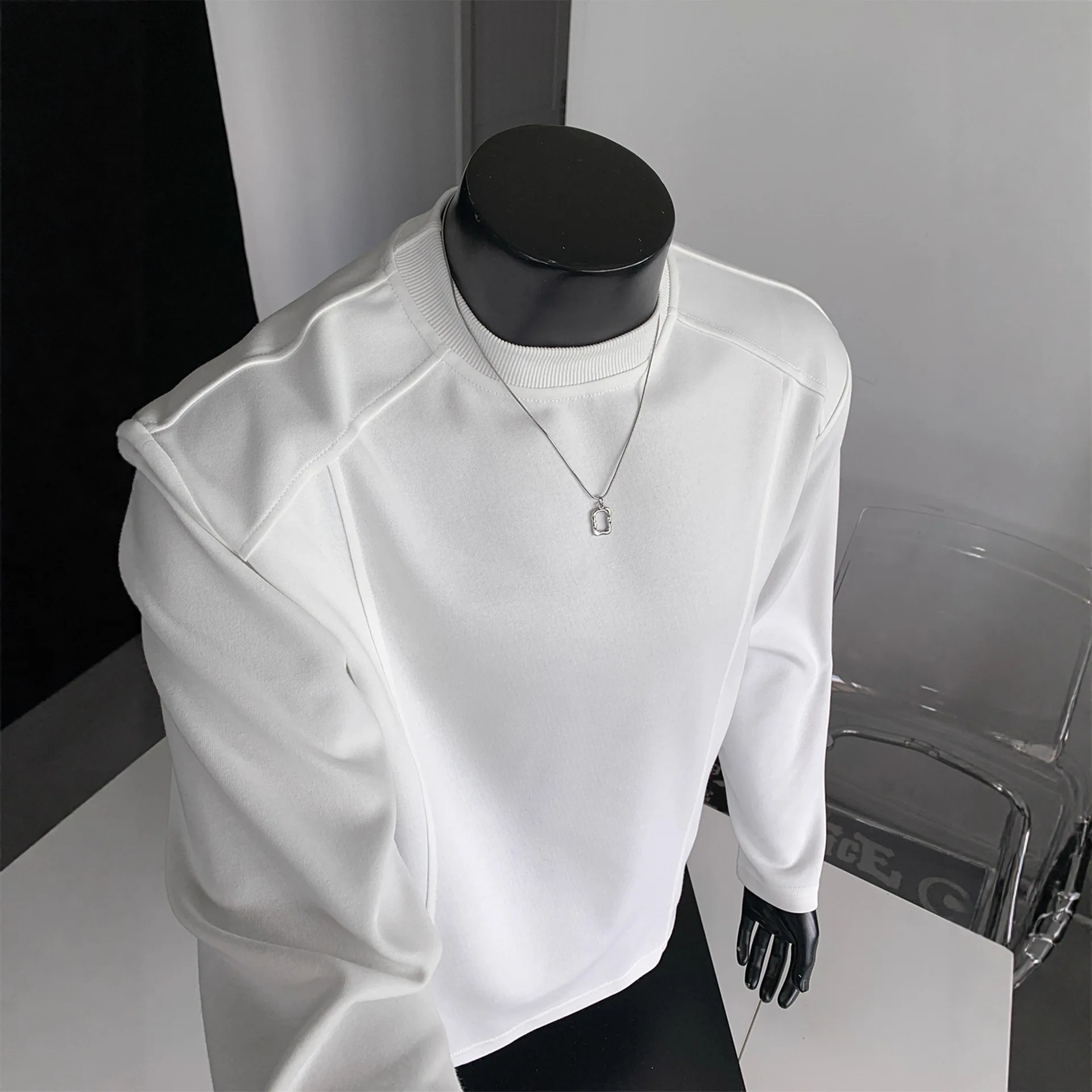 American Style Heavyweight Regular Shoulder Long Sleeve T-Shirt For Men, Spring And Autumn White Base Layer, Trendy
American Style Heavyweight Regular Shoulder Long Sleeve T-Shirt For Men, Spring And Autumn White Base Layer, Trendy