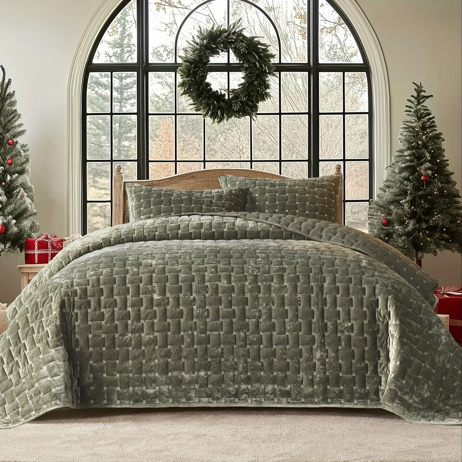 Luxury Velvet Quilt Set - Soft Lightweight Velvet Comforter for All Season, Cross Stitch Bedspreads with 2 Shams, Quilt Bedding
Luxury Velvet Quilt Set - Soft Lightweight Velvet Comforter for All Season, Cross Stitch Bedspreads with 2 Shams, Quilt Bedding