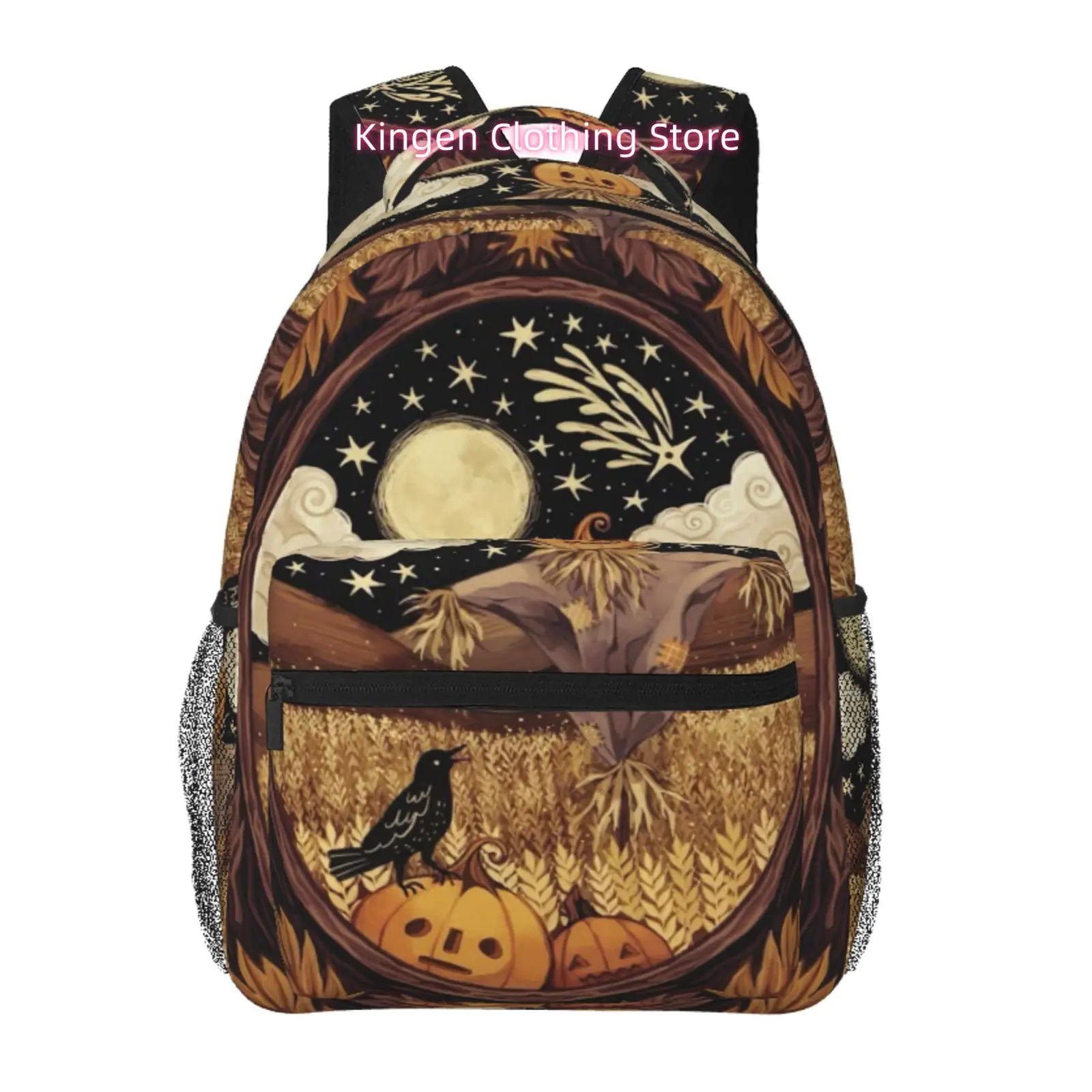 Large Capacity Harvest Pumpkin Crow Print Backpack - Lightweight Laptop with Adjustable Straps & Multiple Compartments, Suitable
Large Capacity Harvest Pumpkin Crow Print Backpack - Lightweight Laptop with Adjustable Straps & Multiple Compartments, Suitable