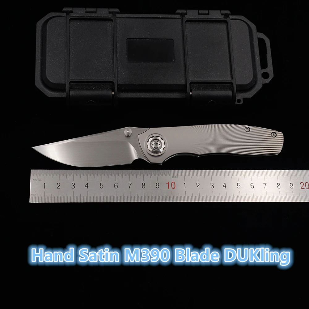JUFULE Dukling 3" Hand Satin M390 Blade Titanium Handle Ceramic Bearings Pocket EDC Tool Camping Kitchen Outdoor Folding Knife
JUFULE Dukling 3" Hand Satin M390 Blade Titanium Handle Ceramic Bearings Pocket EDC Tool Camping Kitchen Outdoor Folding Knife