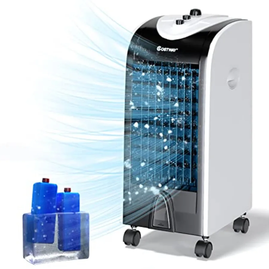 Evaporative Air Cooler, 3-in-1 Cooling Fan with 2 Ice Crystal Boxes, 3-Mode, 3-Speed and 4L Water Tank, Quiet Bladeless, Portab
Evaporative Air Cooler, 3-in-1 Cooling Fan with 2 Ice Crystal Boxes, 3-Mode, 3-Speed and 4L Water Tank, Quiet Bladeless, Portab