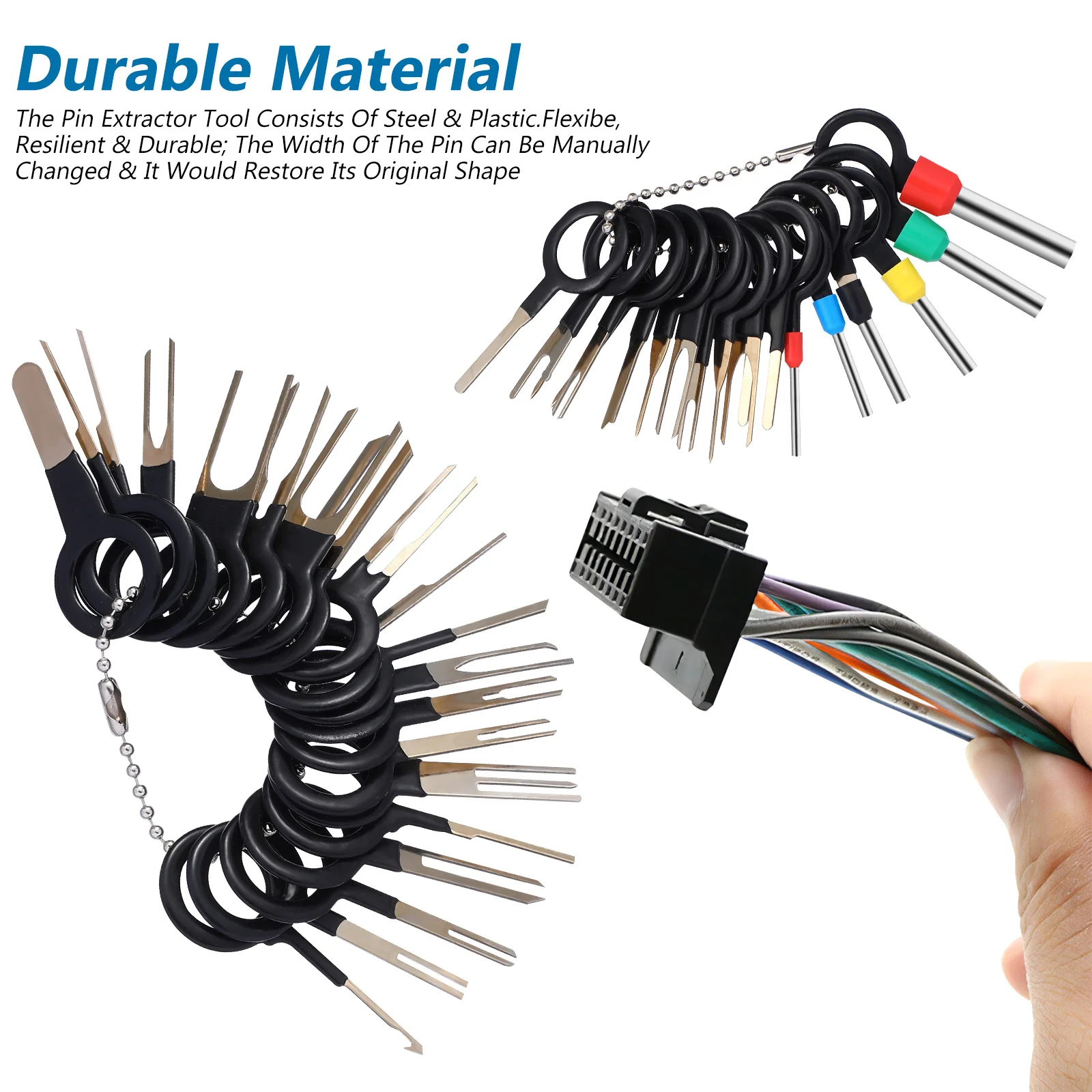 76Pcs Terminal Removal Tool Kit Pin Extractor Set Automotive Wire Connector Repair Tools Safe Easy Use Portable Storage
76Pcs Terminal Removal Tool Kit Pin Extractor Set Automotive Wire Connector Repair Tools Safe Easy Use Portable Storage