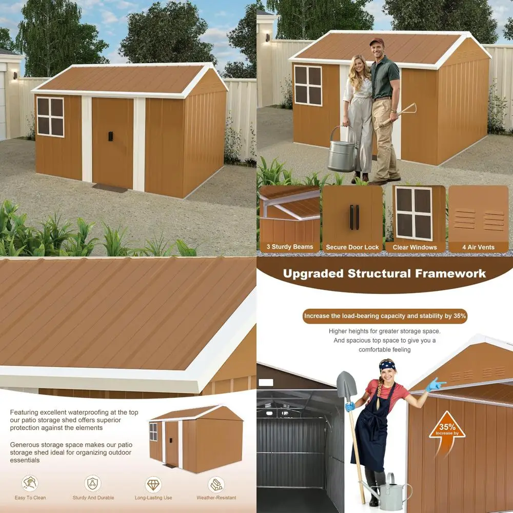 Outdoor Metal Storage Shed: 8x12 Vertical Building with Enhanced Frame and Ventilation for Tool Storage
Outdoor Metal Storage Shed: 8x12 Vertical Building with Enhanced Frame and Ventilation for Tool Storage
