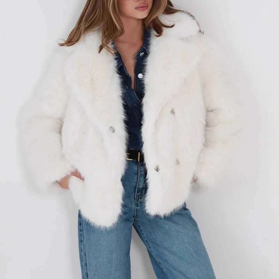 Короткие пальто из искусственного меха, куртки, женские пальто с отложным воротником и длинными рукавами, однобортные, толстые, свободные, повседневные, осень-зима 2025
Короткие пальто из искусственного меха, куртки, женские пальто с отложным воротником и длинными рукавами, однобортные, толстые, свободные, повседневные, осень-зима 2025