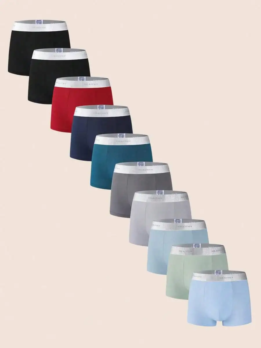 SHEIN 10pcs/Pack Men's Solid Color Letter Waistband Briefs, Soft & Comfortable For Everyday Wear
SHEIN 10pcs/Pack Men's Solid Color Letter Waistband Briefs, Soft & Comfortable For Everyday Wear