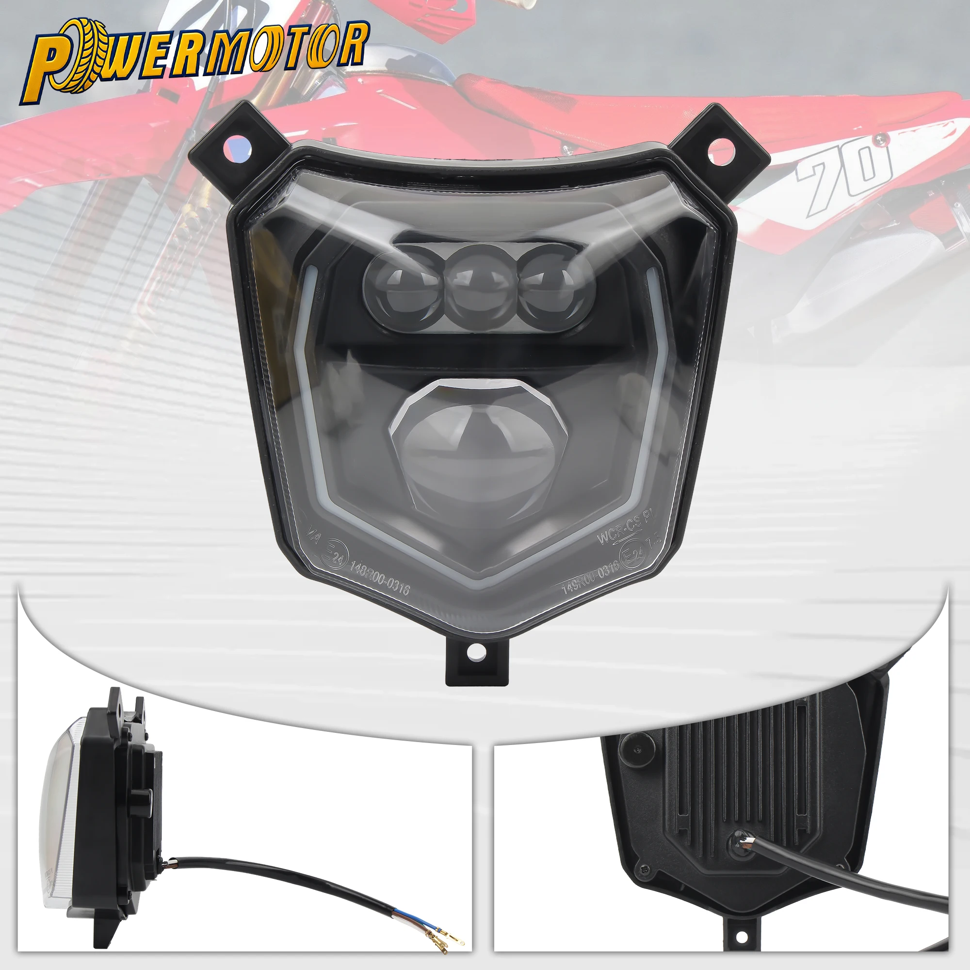 E24 Motorcycle LED Headlight Wick Supermoto For Honda CRF 125 250 450L 450RL CR XR Dirt Pit Bike Motocross Headlamp Accessories
E24 Motorcycle LED Headlight Wick Supermoto For Honda CRF 125 250 450L 450RL CR XR Dirt Pit Bike Motocross Headlamp Accessories