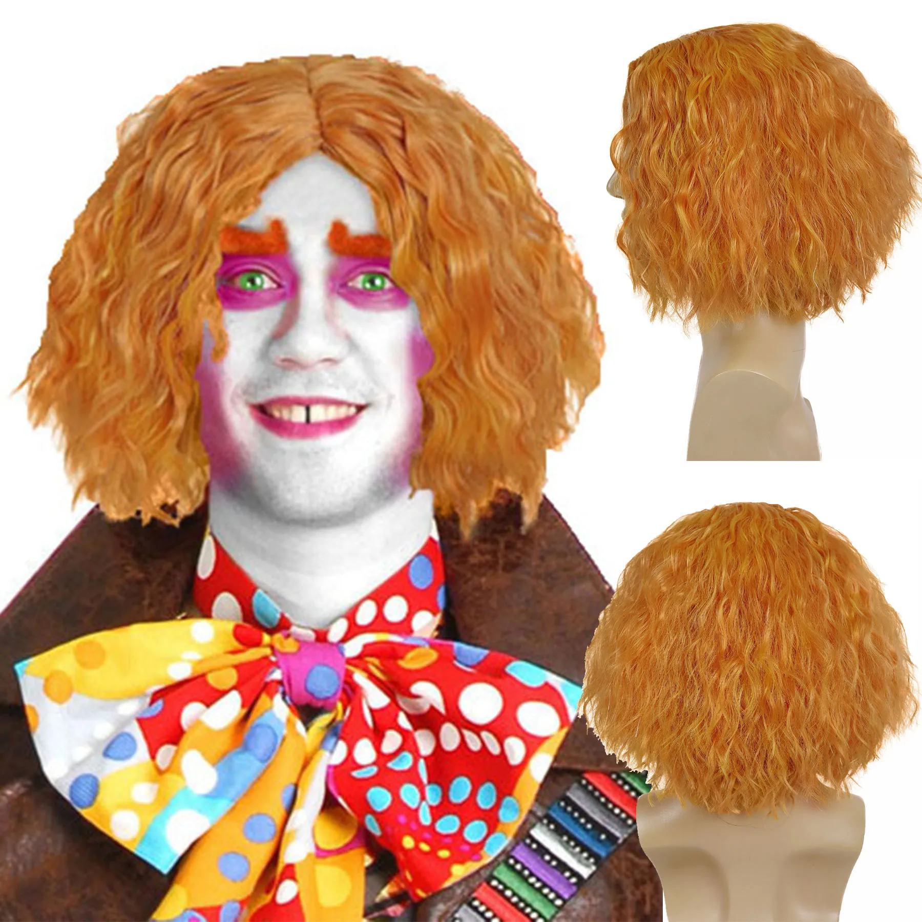 Orange Mad Hatter Cosplay Wigs Synthetic Unsex Short Wavy Curly Wig Men Halloween Clown Costume Drag Queen Wig Carnival Party
Orange Mad Hatter Cosplay Wigs Synthetic Unsex Short Wavy Curly Wig Men Halloween Clown Costume Drag Queen Wig Carnival Party