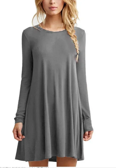 New Long Sleeve orginal Women Black 2025 Short Dresses Spring Autumn Solid Color Streetwear Casual A-Line Dress Round-Neck Ladie
New Long Sleeve orginal Women Black 2025 Short Dresses Spring Autumn Solid Color Streetwear Casual A-Line Dress Round-Neck Ladie