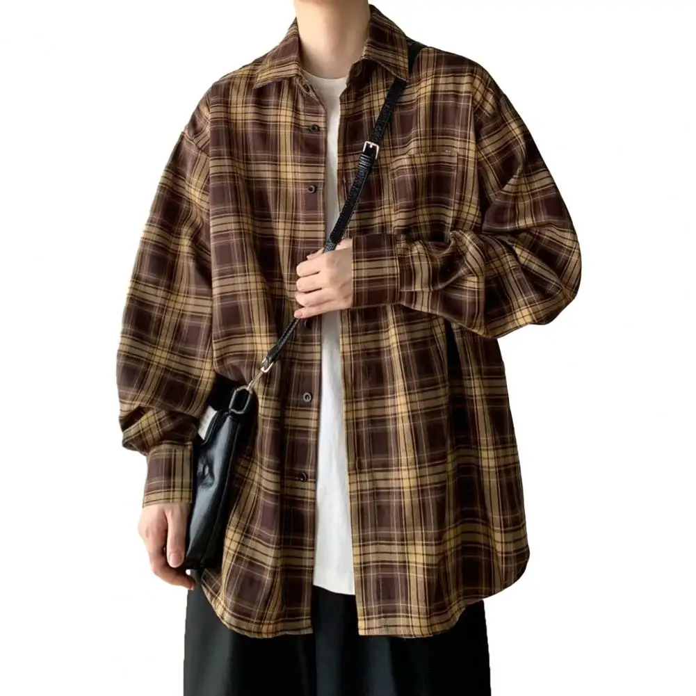 Plus Size Retro Plaid Print Men Shirt Coat Lapel Long Sleeve Loose Shirt Single Breasted Pocket Men Casual Jacket Shirt
Plus Size Retro Plaid Print Men Shirt Coat Lapel Long Sleeve Loose Shirt Single Breasted Pocket Men Casual Jacket Shirt