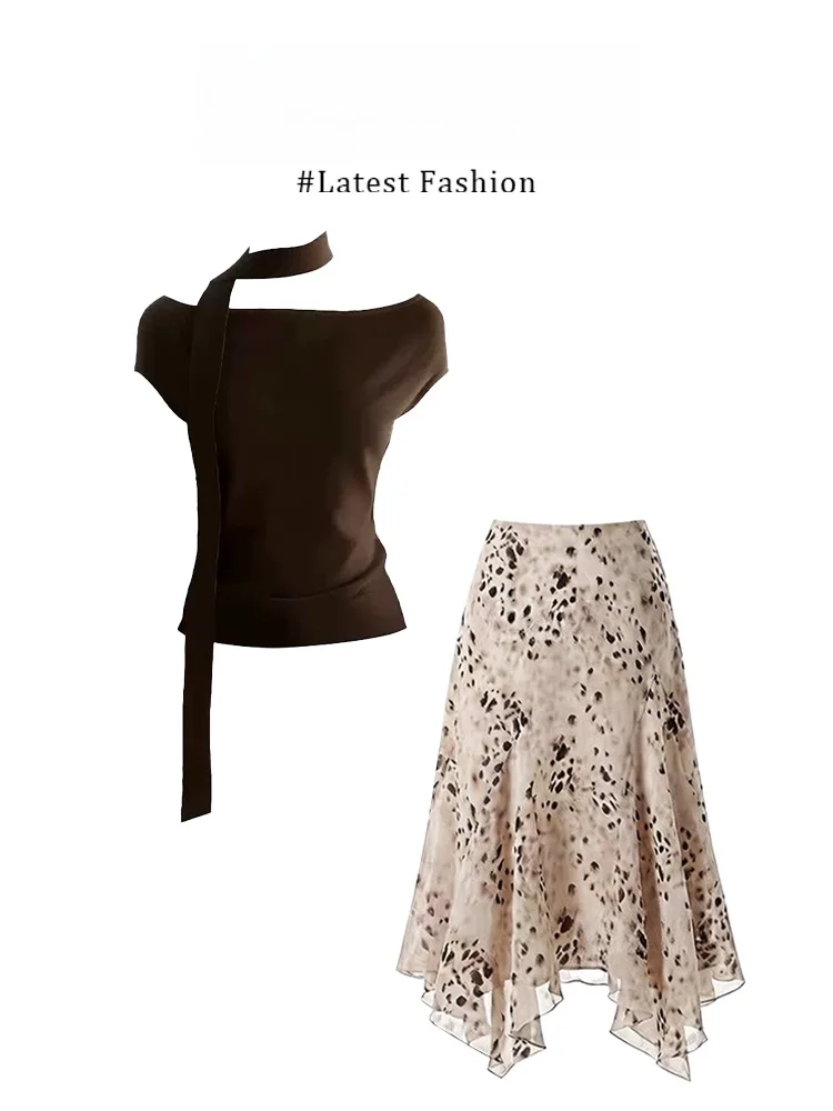 Parkyeon Summer Floral Print Knitted Top And Skirt Set Women's Fashion Semi-Long Skirt with Sash Two-Piece Ensemble Casual Wear
Parkyeon Summer Floral Print Knitted Top And Skirt Set Women's Fashion Semi-Long Skirt with Sash Two-Piece Ensemble Casual Wear
