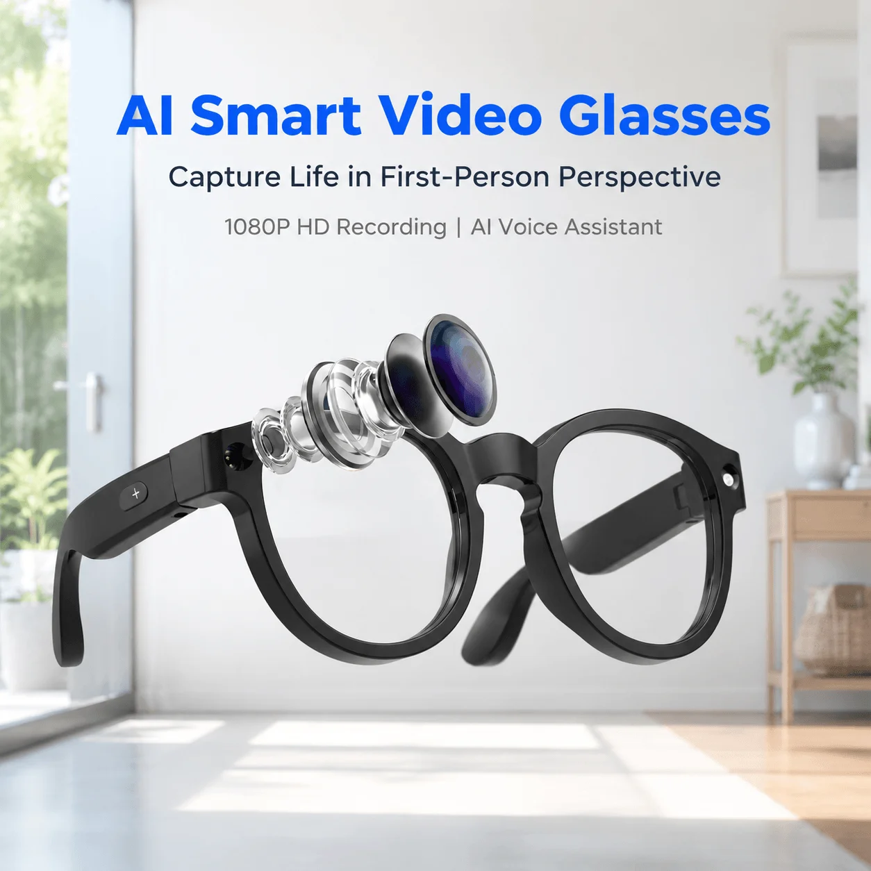Smart AI Glasses 5MP HD Camera 4K Video AI Translation 100+ Languages Bluetooth Call Music Photo Recognition Recording
Smart AI Glasses 5MP HD Camera 4K Video AI Translation 100+ Languages Bluetooth Call Music Photo Recognition Recording