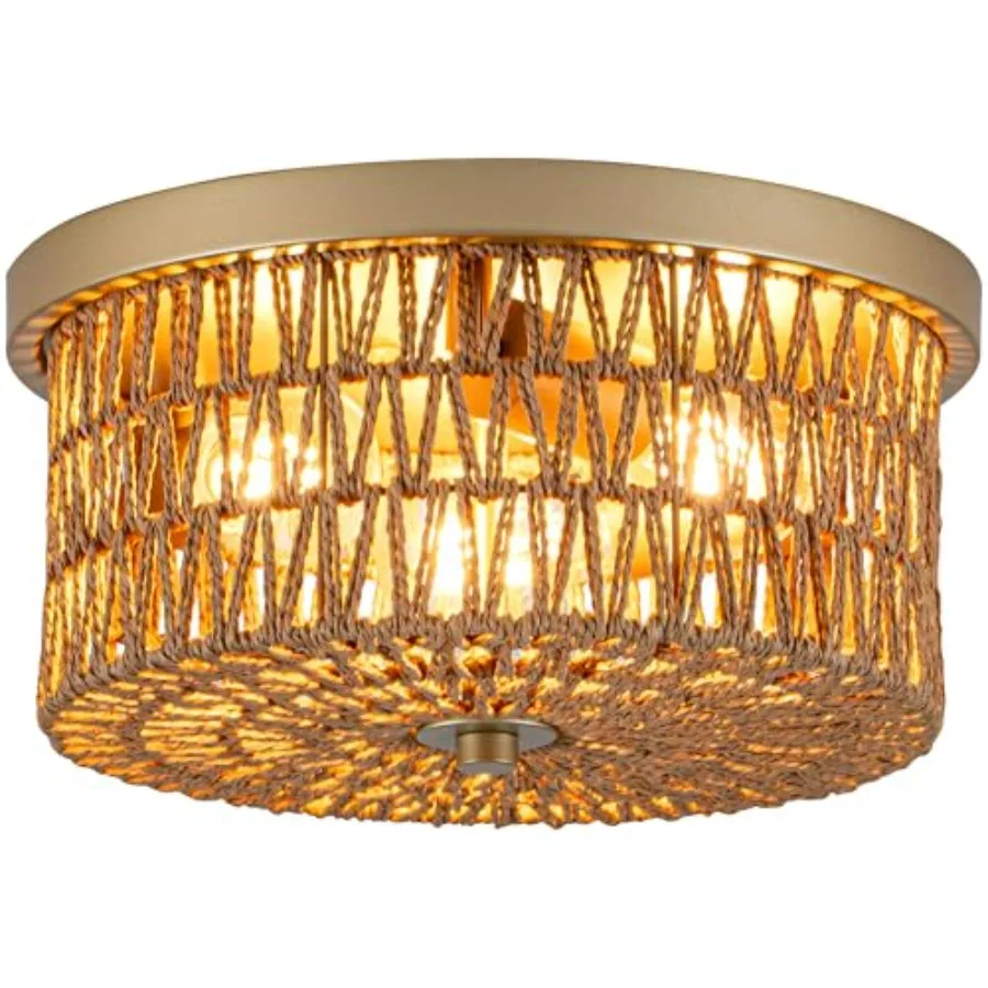Rattan Ceiling Light, 3 Light Boho Light Fixture, Round Woven Flush Mount Ceiling Light for Entryway, Hallway, Bedroom, Kitchen
Rattan Ceiling Light, 3 Light Boho Light Fixture, Round Woven Flush Mount Ceiling Light for Entryway, Hallway, Bedroom, Kitchen