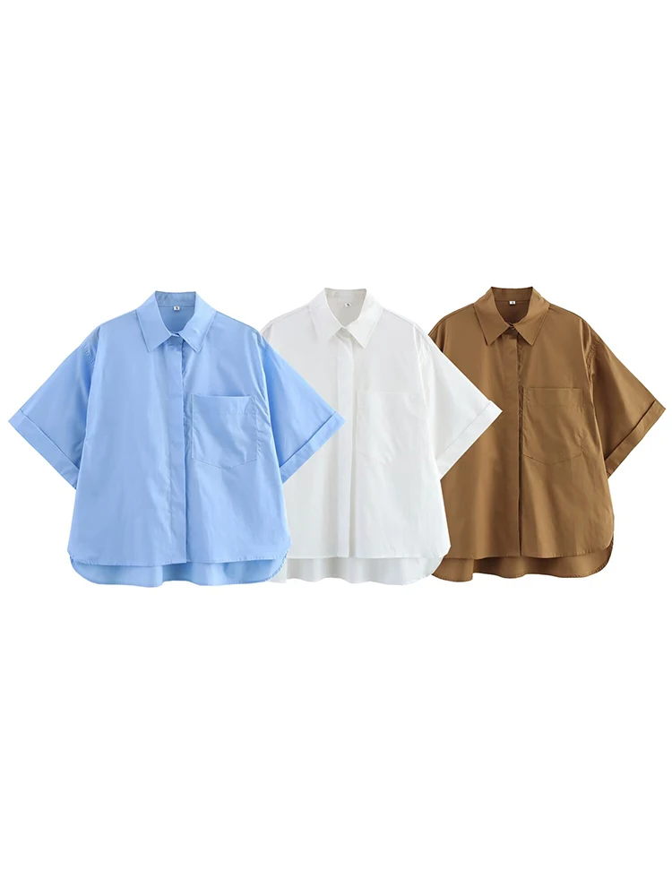 2025 Spring New Women's Clothing Simple Casual Versatile Solid Color Pocket Decoration Poplin Cotton Short Sleeve Shirt
2025 Spring New Women's Clothing Simple Casual Versatile Solid Color Pocket Decoration Poplin Cotton Short Sleeve Shirt