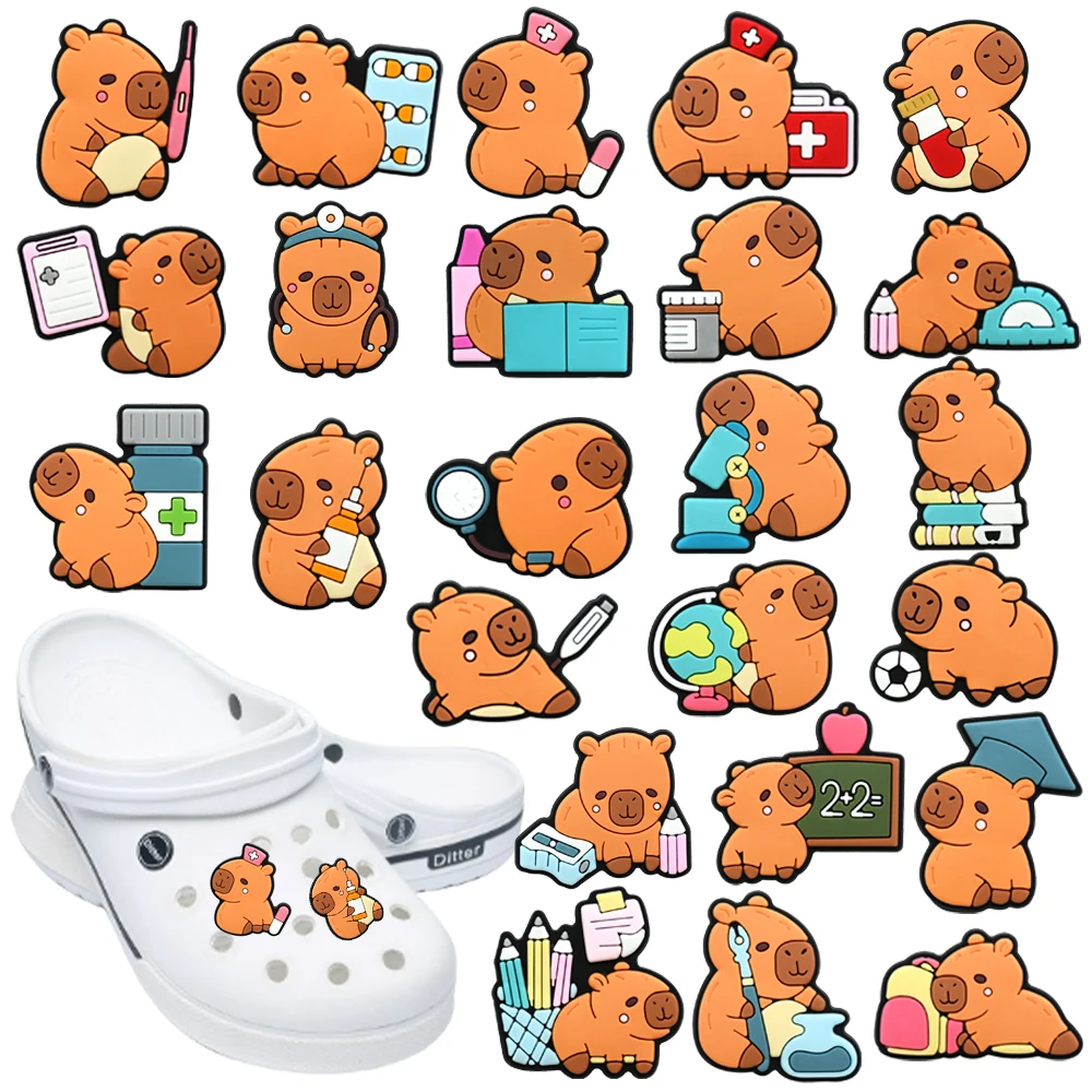 1-50Pcs New Cute Capybara Cartoon Series PVC Shoes Accessories Fit with Hole wristbands DIY Shoe Decorations Buckle Kids Gifts
1-50Pcs New Cute Capybara Cartoon Series PVC Shoes Accessories Fit with Hole wristbands DIY Shoe Decorations Buckle Kids Gifts