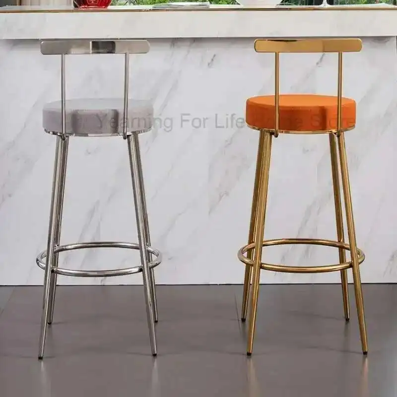 Modern Minimalist Bar Chair High Legged Backrest Front Desk Bar Chair Stainless Steel Nordic Creative Salon Furniture
Modern Minimalist Bar Chair High Legged Backrest Front Desk Bar Chair Stainless Steel Nordic Creative Salon Furniture