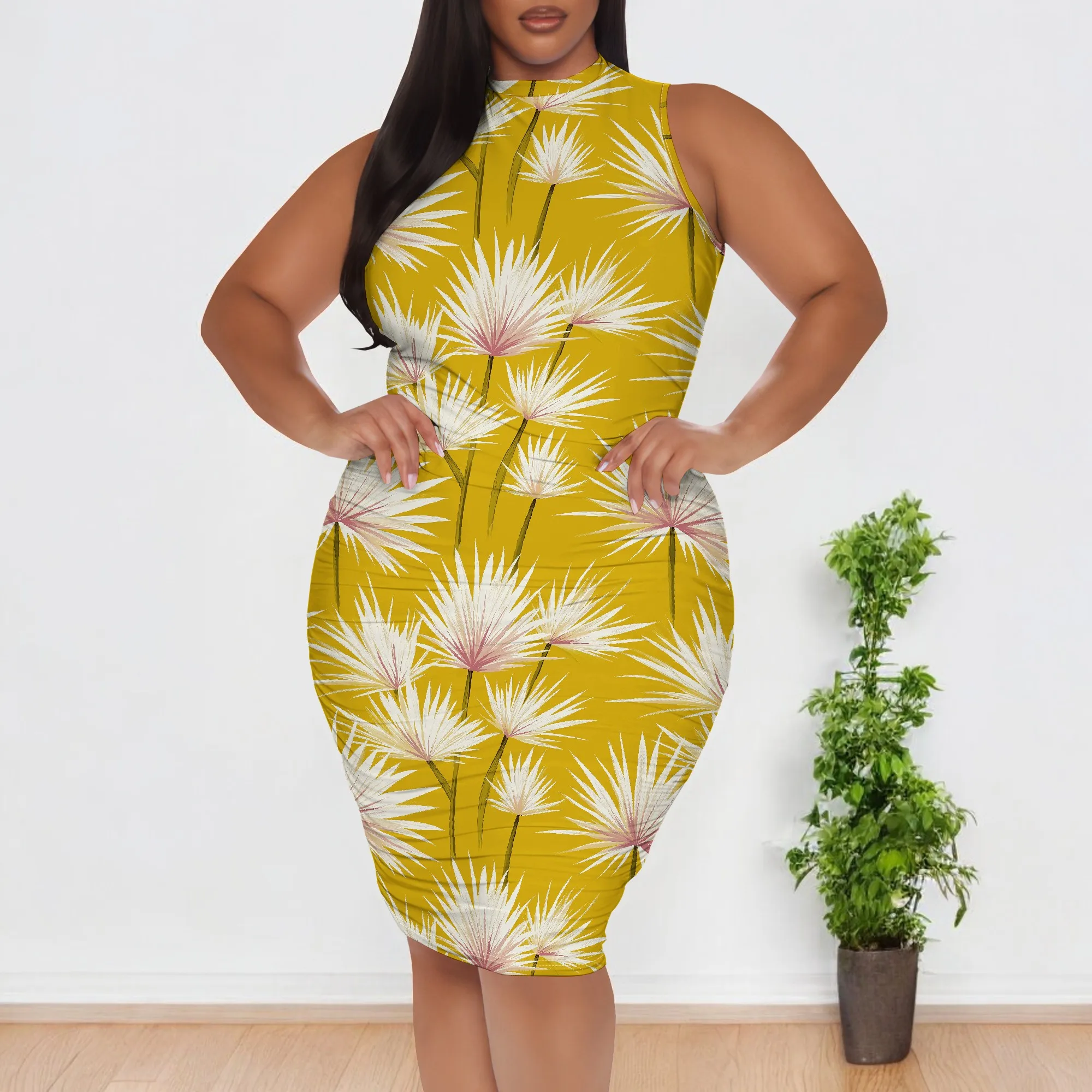 Plus Size Yellow Floral Print Dress XL-6XL Sleeveless Bodycon 2025 Summer Garden Look for Brunch, Vacation & Day Party
Plus Size Yellow Floral Print Dress XL-6XL Sleeveless Bodycon 2025 Summer Garden Look for Brunch, Vacation & Day Party