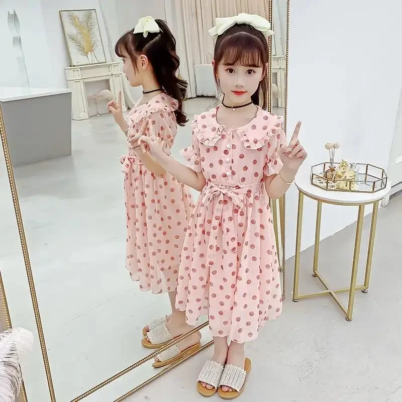 Dress Girl Summer Kids Clothes Short-sleeved Dress Korean Version of The Little Girl Ruffled Girls Dresses for School 2 7 9 12y
Dress Girl Summer Kids Clothes Short-sleeved Dress Korean Version of The Little Girl Ruffled Girls Dresses for School 2 7 9 12y