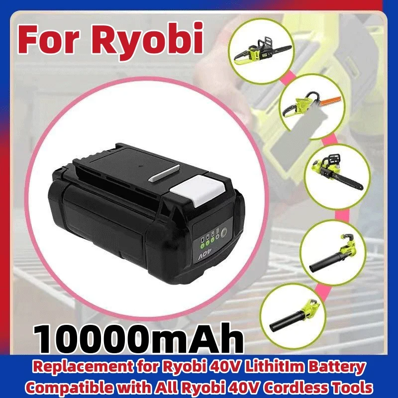 for Ryobi 10.0Ah Li-Ion Rechargeable Battery 40V Cordless Power Tools Battery OP4060A OP4040 OP40501 OP4050 RY40502 RY40200
for Ryobi 10.0Ah Li-Ion Rechargeable Battery 40V Cordless Power Tools Battery OP4060A OP4040 OP40501 OP4050 RY40502 RY40200