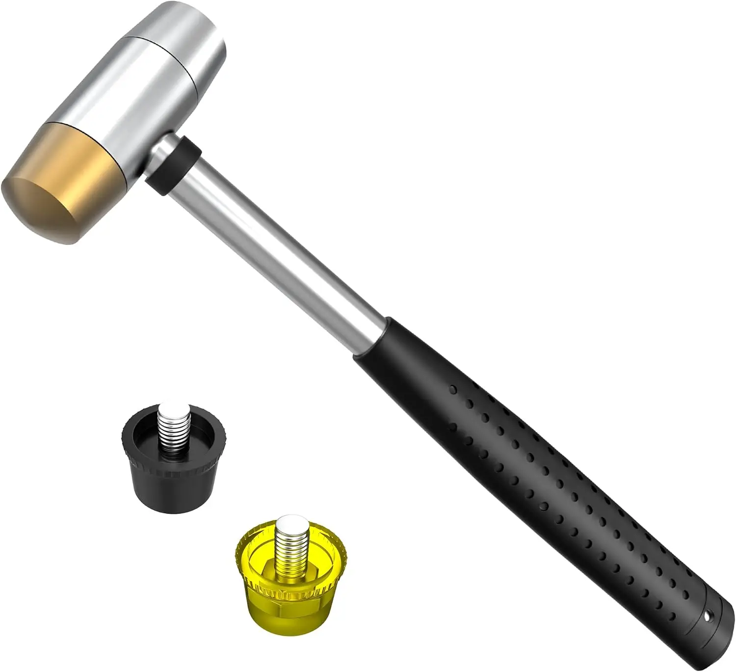 Small Brass Hammer with 4 Interchangeable 1-Inch Heads for Jewelry and DIY Projects
Small Brass Hammer with 4 Interchangeable 1-Inch Heads for Jewelry and DIY Projects