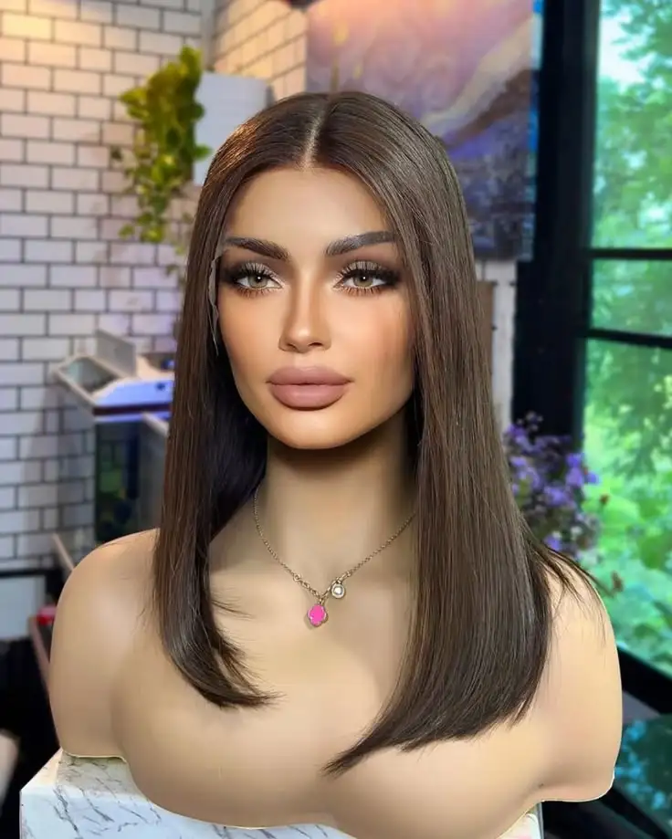Short Bob Silky Straight Cool Brown Glueless Natural Hairline Synthetic Lace Wigs 13x3Lace Front Wigs for Black Women Easy Wear
Short Bob Silky Straight Cool Brown Glueless Natural Hairline Synthetic Lace Wigs 13x3Lace Front Wigs for Black Women Easy Wear