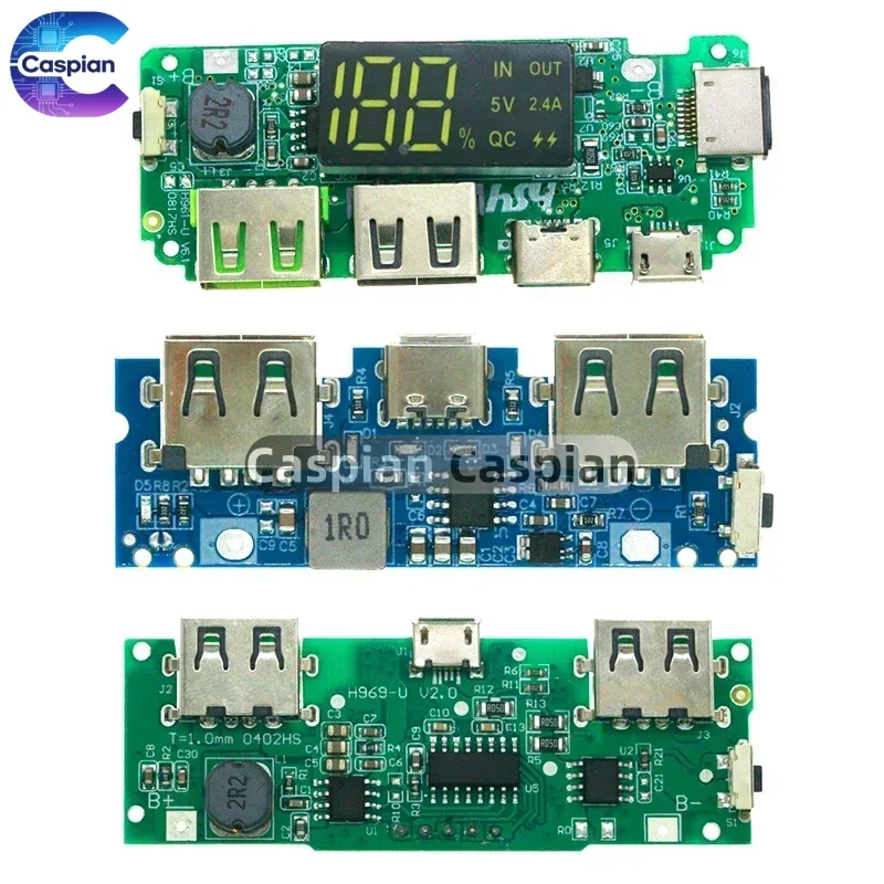 Lithium Battery Charger Board LED Dual USB 5V 2.4A Micro/Type-C USB Mobile Power Bank 18650 Charging Module
Lithium Battery Charger Board LED Dual USB 5V 2.4A Micro/Type-C USB Mobile Power Bank 18650 Charging Module