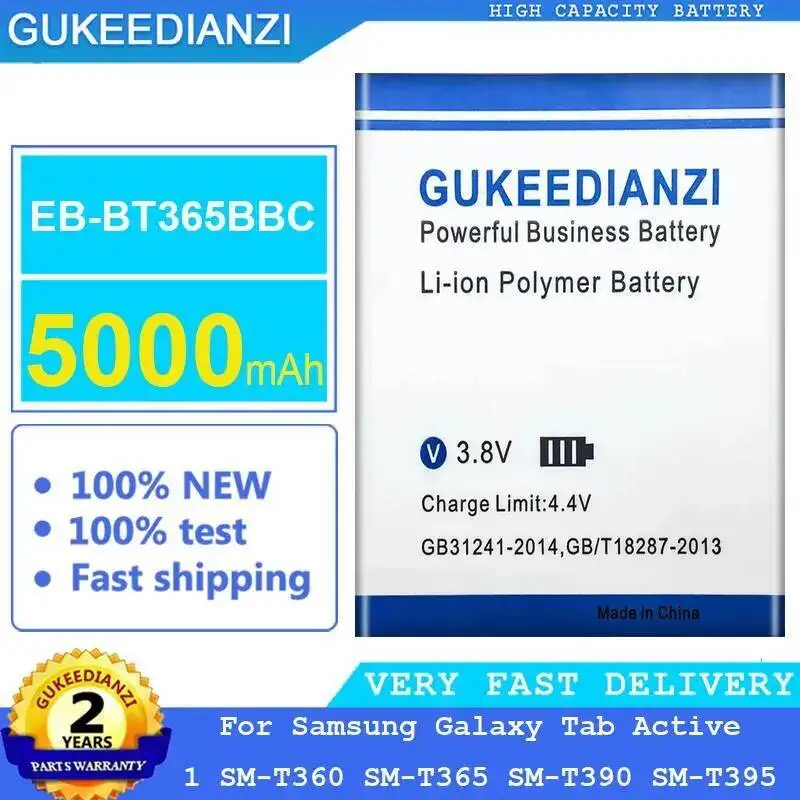 Аккумулятор для планшета EB-BT365BBC 5000 мАч для Samsung Galaxy Tab Active 1 SM-T360 SM-T365 SM-T390 SM-T395
Аккумулятор для планшета EB-BT365BBC 5000 мАч для Samsung Galaxy Tab Active 1 SM-T360 SM-T365 SM-T390 SM-T395