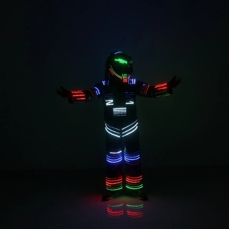 Predator creative LED flash robot clothing bar nightclub luminous helmet laser dance performance
Predator creative LED flash robot clothing bar nightclub luminous helmet laser dance performance