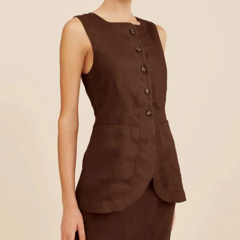 Popular Simple French Commuter Casual Top Summer Pure Cotton Square Collar Sleeveless Vest European and American Women' Clothing
Popular Simple French Commuter Casual Top Summer Pure Cotton Square Collar Sleeveless Vest European and American Women' Clothing
