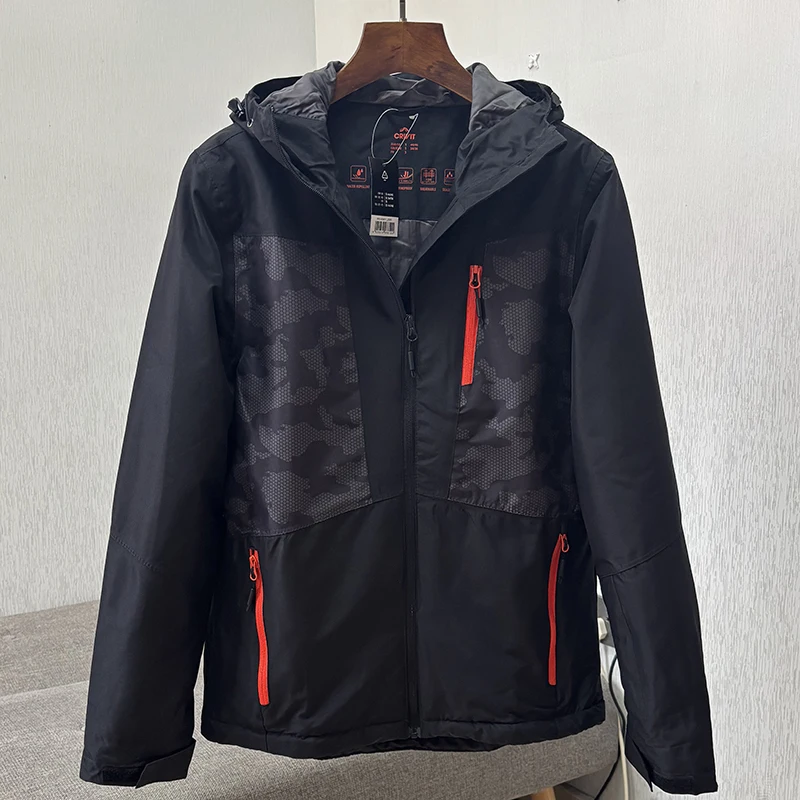 Водонепроницаемая ветрозащитная куртка из Т-хлопка с капюшоном для мужчин, зимняя уличная одежда для катания на лыжах, теплая, из полиэфирного волокна, приталенный крой, на молнии
Водонепроницаемая ветрозащитная куртка из Т-хлопка с капюшоном для мужчин, зимняя уличная одежда для катания на лыжах, теплая, из полиэфирного волокна, приталенный крой, на молнии