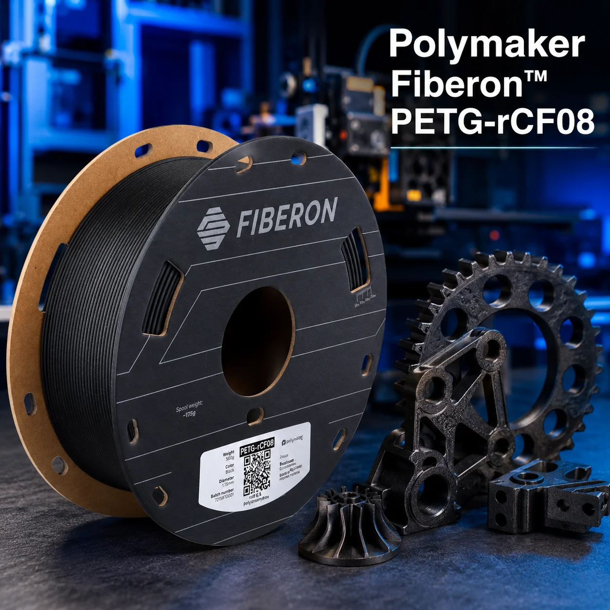 Polymaker Fiberon PETG-rCF08 1.75mm Carbon Fiber PETG 3D Printing Consumables 0.5KG
Polymaker Fiberon PETG-rCF08 1.75mm Carbon Fiber PETG 3D Printing Consumables 0.5KG