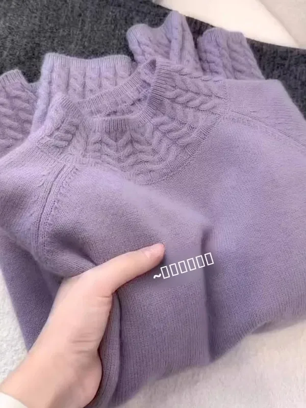 Soft Purple Korean Sle Women's Knitted Sweater f High Collar plus Size Slimming Autumn Winter New Arrival Comfortable
Soft Purple Korean Sle Women's Knitted Sweater f High Collar plus Size Slimming Autumn Winter New Arrival Comfortable